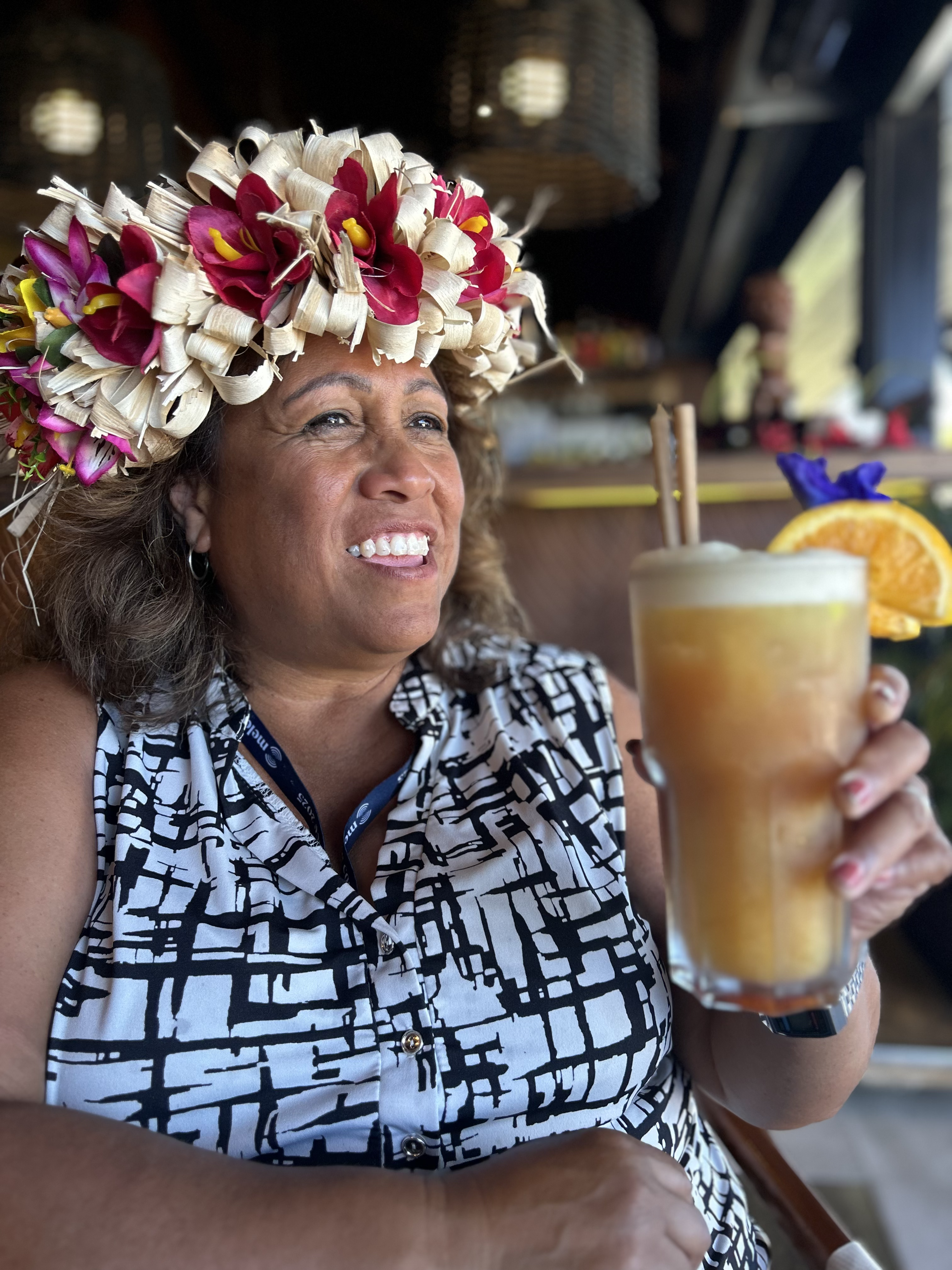 Liz with cocktail
